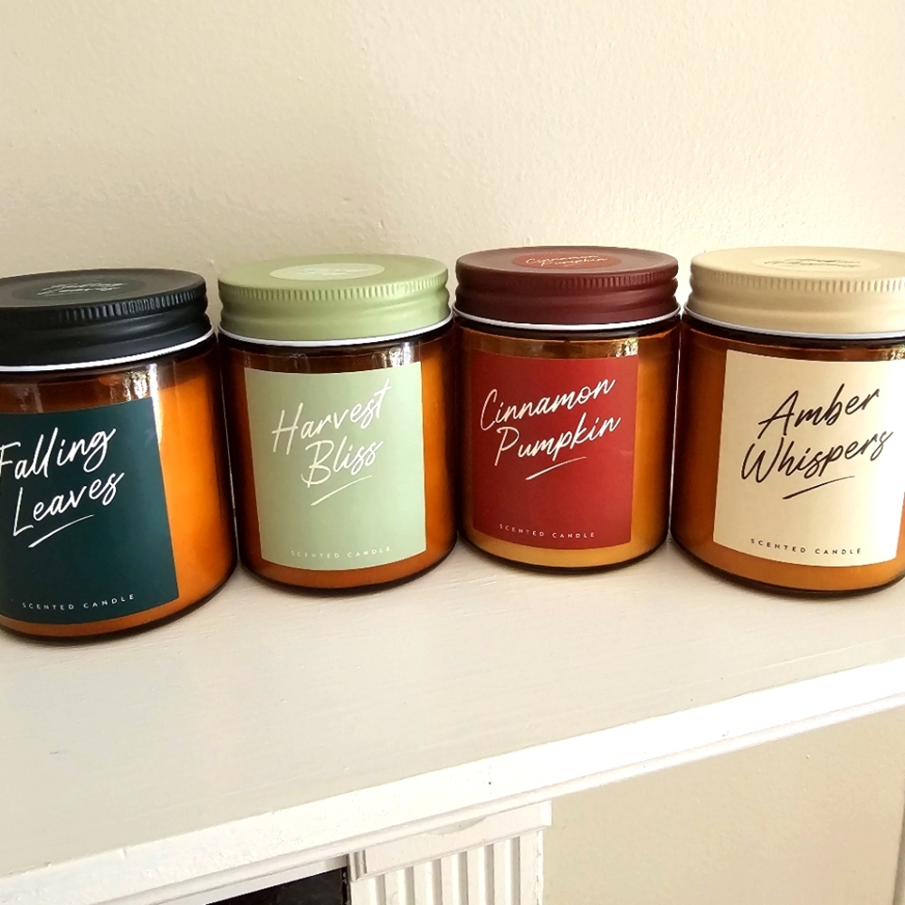 Huntington Home Fall Candle Jar set of 4 - Picture 2 of 9